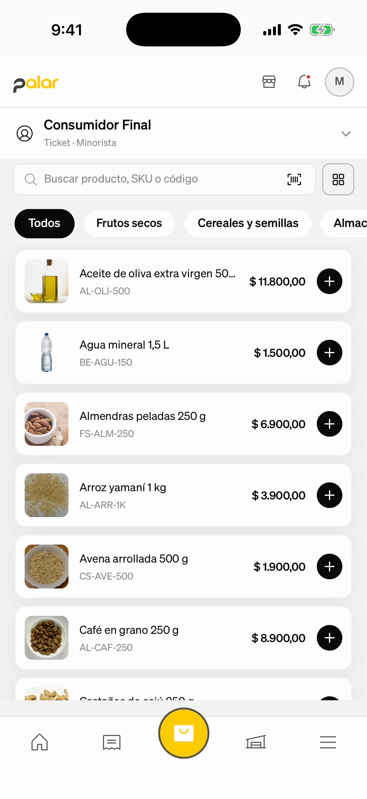 Punto de venta de Palar en el celular